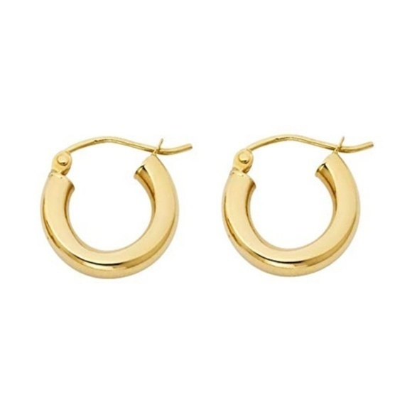 14k Yellow Gold 3mm Thickness Hoop Earrings